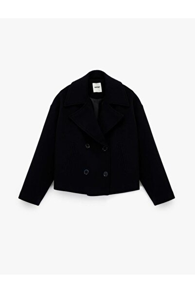 Koton Double-Breasted Long Sleeve Buttoned Short Cashmere Coat with Pockets (Aw 25)