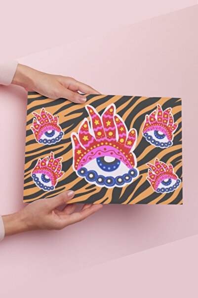 Hello Melody Design طبعة 'عين النمر' من مجموعة الطباعة - بدون إطار