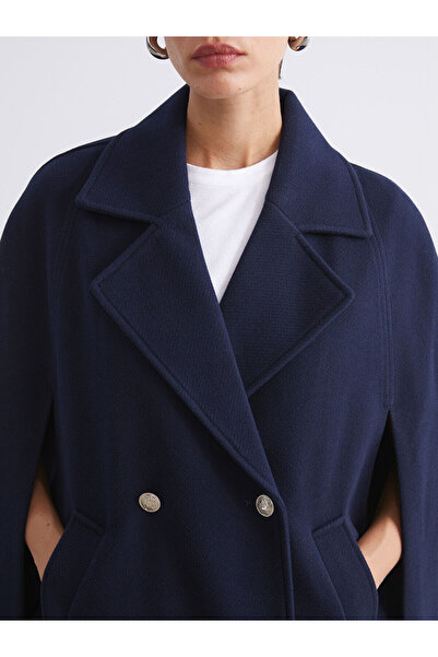 LC Waikiki Kruvaze Yaka Kadın Kaşe Panço