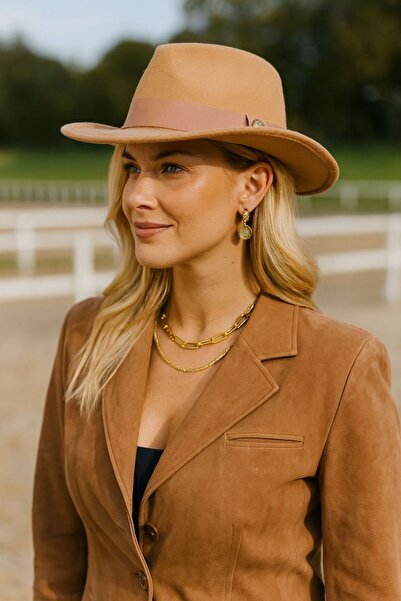 BALIENTE قبعة كاوبوي نسائية بتفاصيل إكسسوارات الجمل