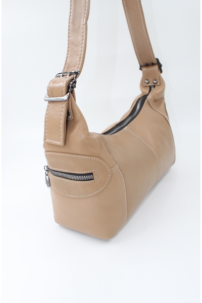 Rosso Collina حقيبة كتف نسائية من الجلد الطبيعي – موديل بيزا جمل |   جلد طبيع...