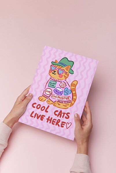 Hello Melody Design Baskı Koleksiyonundan "COOL CATS" Baskısı - Çerçevesiz