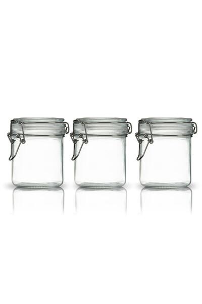 Store 3-Piece Korken Jar 300 ml Vacuum Lockable Glass Storage Jar