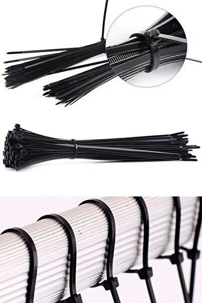 Genel Markalar 50 Adet A Kalite Siyah Plastik Kelepçe , Cırt Kablo 2,5 Mm En ...