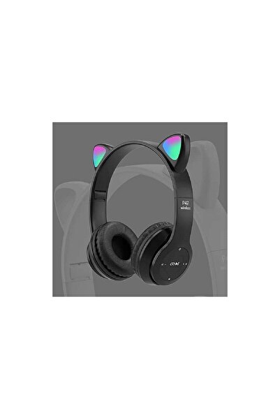OEM Casti Bluetooth Over-Ear Wireless Cat's Ears Black