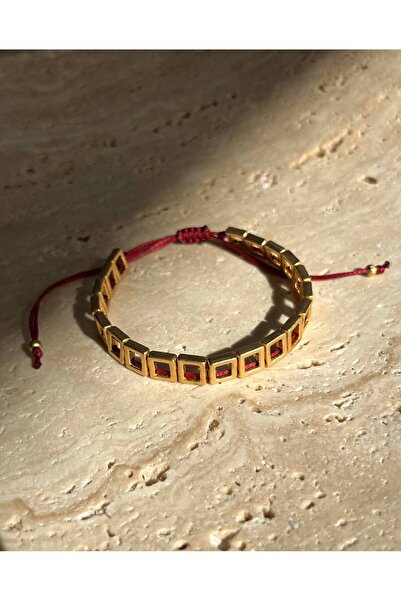 Font Red Matte Gold Vip Plated Bracelet