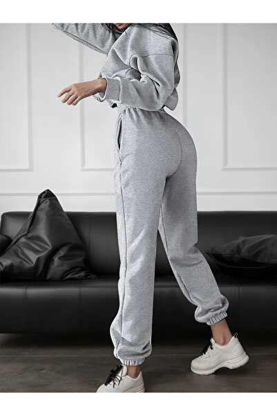 darkopia Unisex Men's and Women's Ripped Bear Printed 3 Thread Crew Neck Tracksuit Set