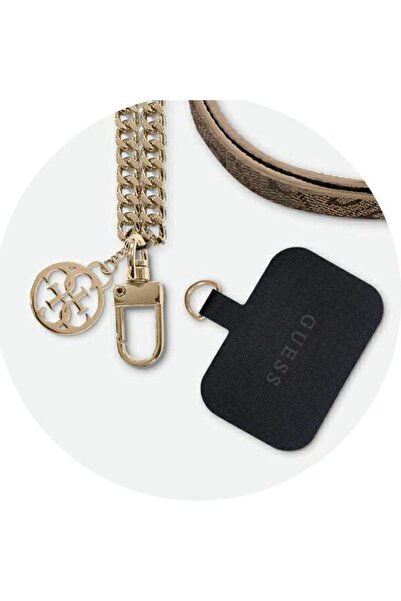 Guess Crossbody Phone Strap Popruh PU 4G Chain & Charm Gold, Length 150cm