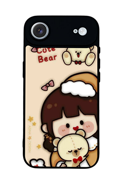 Aksel Kılıf متوافق مع هاتف Apple iPhone 17 Air مطبوع، أسود غير لامع، سيليكون ...