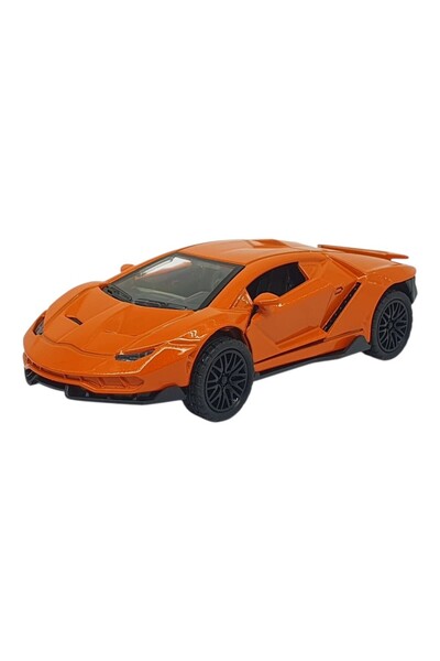 Lisinya Pull and Drop Metal Cars 13 cm - Sr2213- Orange (Lisinya)