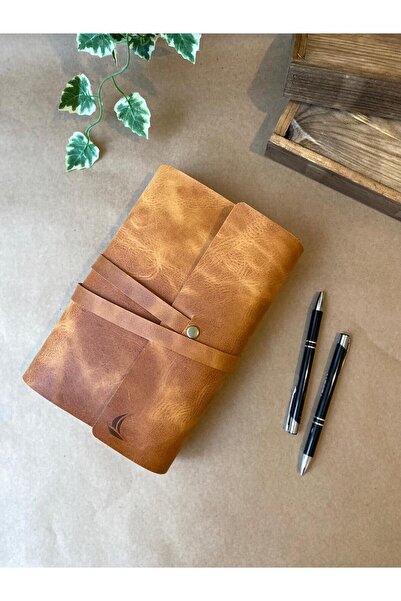 ALESTA LEATHER Book Cover Pen Holder Set - Handmade Genuine Leather