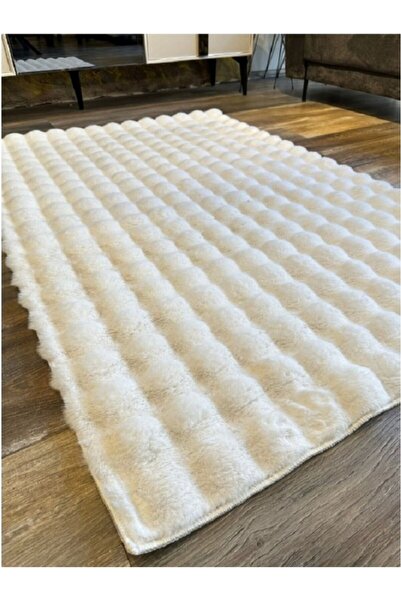 Crea Halı SERİA HALI BUBBLE TAVŞAN PELUŞ BEYAZ