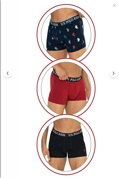 U.S. Polo Assn. طقم بوكسر رجالي مرخص مكون من 3 قطع (في علبة) مصنوع من 95% قطن...