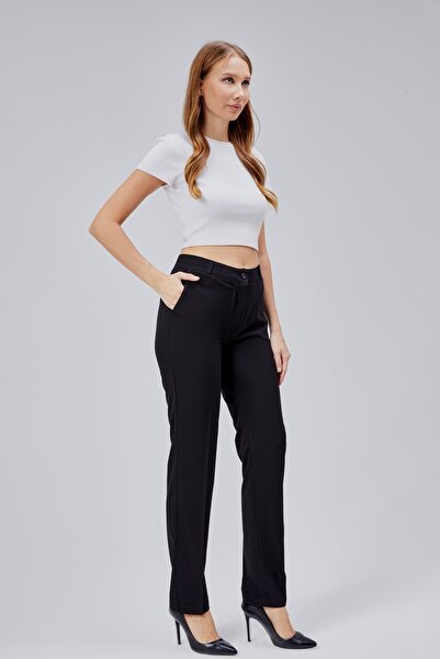 HANIMCA GİYİM Battal Oversize Classic Side Pocket Lycra Women's Pants