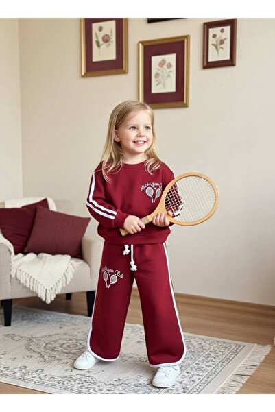Pinkitokids Michigan Club Piped Detail Sweatshirt and 3 Thread Tracksuit Set