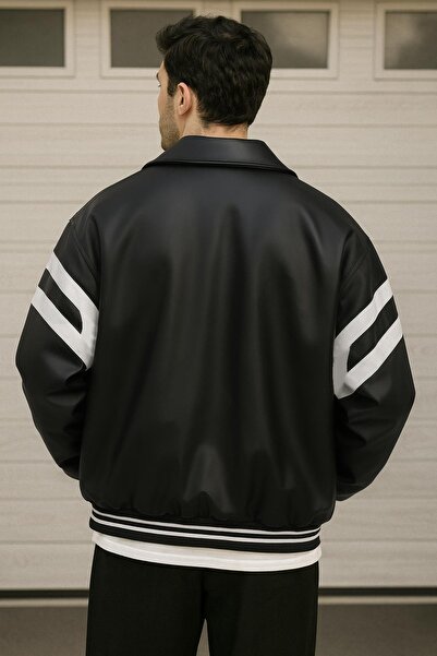 Delpino Δερμάτινο μπουφάν Oversize Άνετο Εφαρμοσμένο Σχέδιο