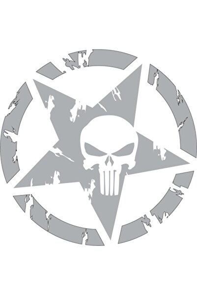 Oracal 651 Autocolant Off Road Punisher, Alb, 30 cm x 30 cm