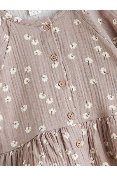 LC Waikiki Crew Neck Baby Girl Muslin Shirt and Pants (W5)