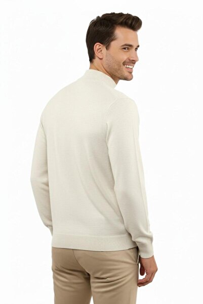 Çizgi Triko Men's Half Fisherman Sweater Steel Knit Regular Fit 5204B Bgl-St04855