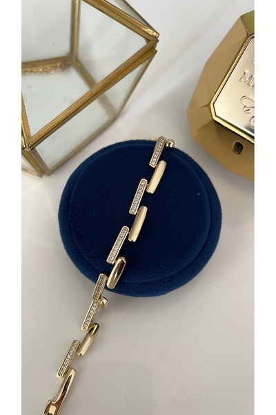 SU PERİSİ TAKI BİJUTERİ XUPİNG KARARMAZ GOLD ÇUBUK SIRALI VE ZİRKON DETAYLI Z...