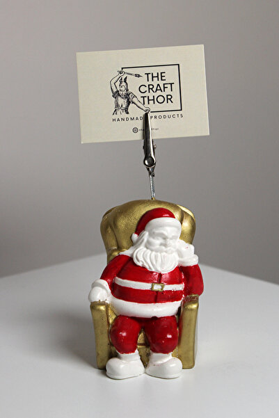 The Craft Thor حامل ملاحظات / حامل أوراق ملاحظات مزخرف على شكل سانتا كلوز |   قطعة ديكور يدوية الصنع من الخرسانة لعيد الميلاد