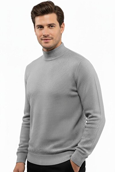 Çizgi Triko Men's Half Fisherman Sweater Knitwear Classic Fit 5240B Bgl-St04856