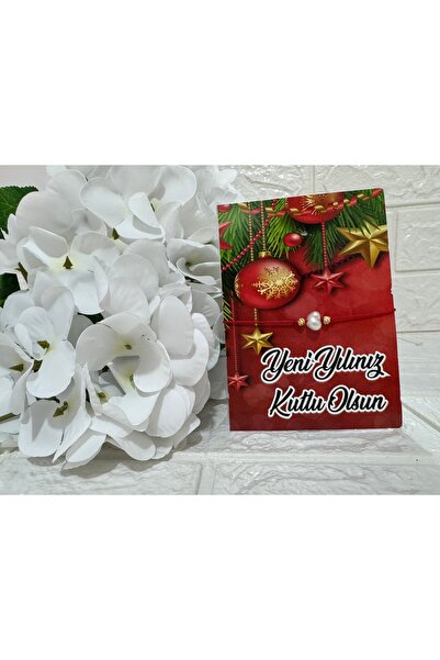 NeşeliAtölyem Card Pearl Bead Christmas Gift