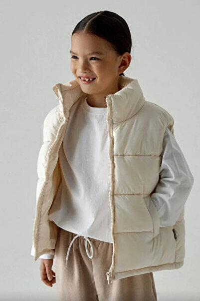 Kidmark Çocuk Modası Children's Unisex Zippered White Inflatable Vest