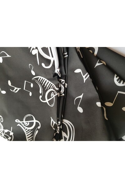 Kotys Design Pillowcase - black background with musical notes