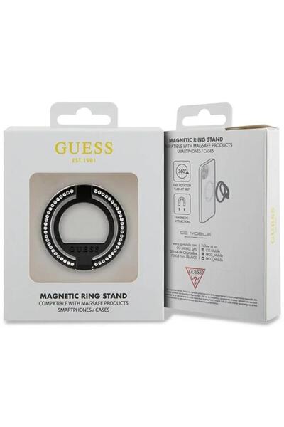 Guess Rhinestones MagSafe Phone Ring Black