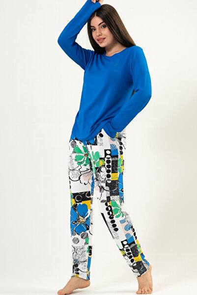 VİENETTA Women's Comfortable Fit Patterned Pajama Set