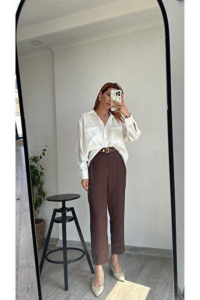 GAMZE ALPTEKİN ZR Original Brand Панталони от плат с морковна шарка