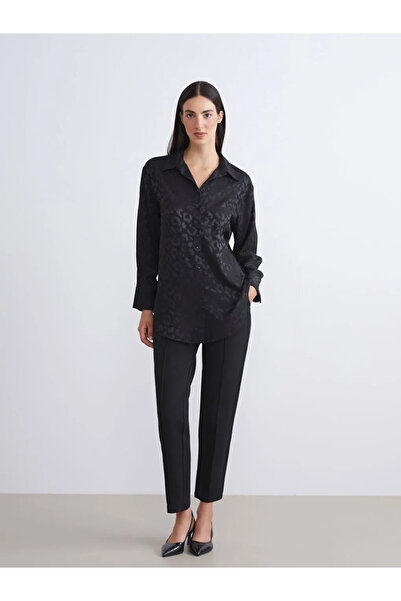 LC Waikiki Leopar Desenli Saten Kadın Gömlek Tunik