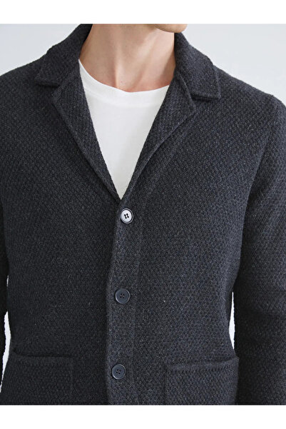 LC Waikiki Standart Kalıp Ceket Yaka Erkek Triko Hırka