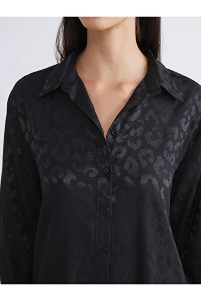 LC Waikiki Leopar Desenli Saten Kadın Gömlek Tunik