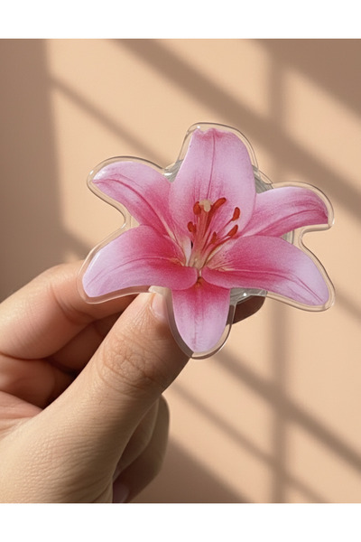 EDELFU Popsocket Yapışkanlı Çiçekler Desenli Telefon Tutacağı Akrilik Epoksi Yüzey Parmak Tutucu