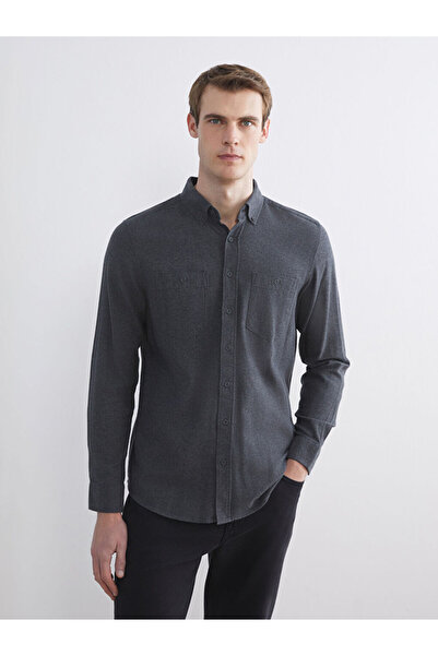 LC Waikiki Cămașă pentru bărbați din gabardină cu mânecă lungă, cu formă obișnuită