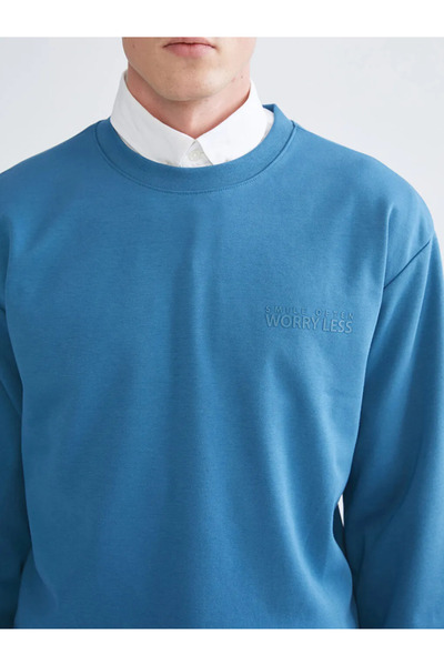 LC Waikiki Ανδρικό φούτερ με στάμπα Crew Neck