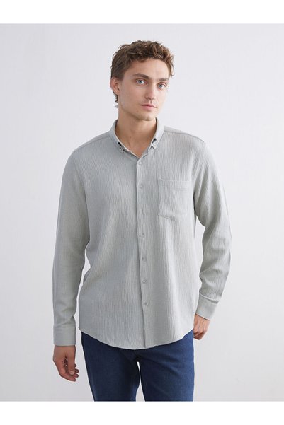 LC Waikiki Lcwaikiki Classicregular Fit Long Sleeve Dobby Men's Shirt