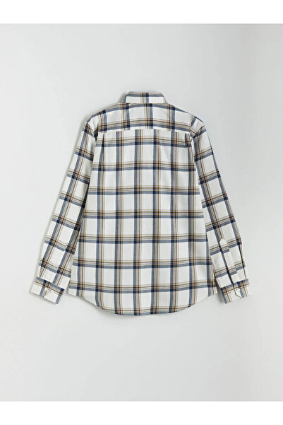 LC Waikiki Чоловіча сорочка Regular Fit з довгим рукавом у клітинку з габардину