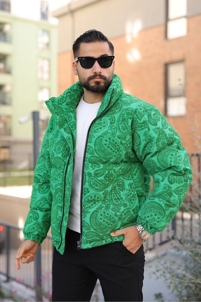 MİS MODA ΑΝΔΡΙΚΟ ΠΟΥΦΕΡΜΕΝΟ ΧΕΙΜΕΡΙΝΟ ΠΑΛΤΟ ΜΕ ΣΤΑΙΡΕΣ ΣΤΑΙΡΕΣ ΠΡΟΣΤΑΣΙΑΣ ΑΠΟ ΤΟ ΨΥΧΡΟ