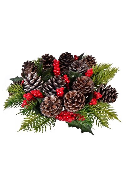 DavidaHome Decor Craciun, coronita artificiala inel pentru lumanari, diametru...