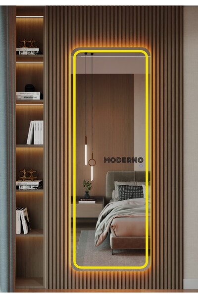 L' CAPO Amber led Kumlamalı DOKUNMATİK Ledli Ayna, Ledli Boy Aynası, Konsol Aynası, Duvar Aynası, Hol aynası