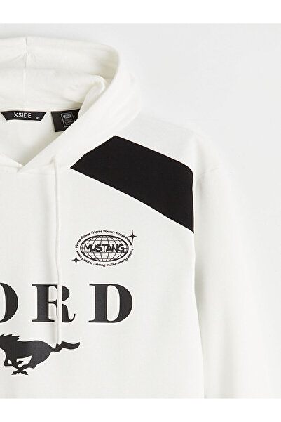 LC Waikiki Ford Baskılı Kanguru Cepli Erkek Hoodie