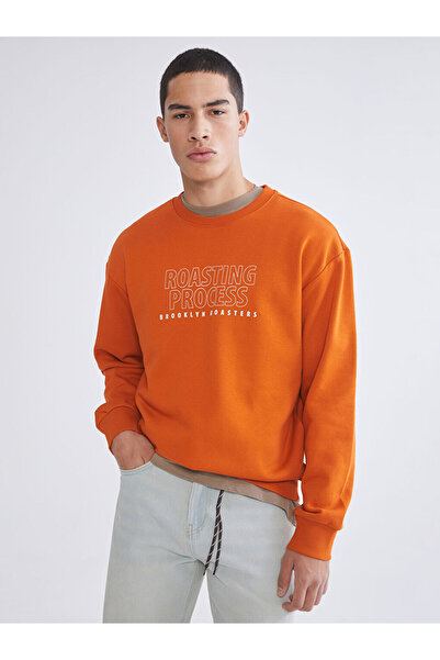LC Waikiki Rmz Gi̇yi̇m Farkiyla Zero Roba Collar Printed Men's Thick Sweatshirt