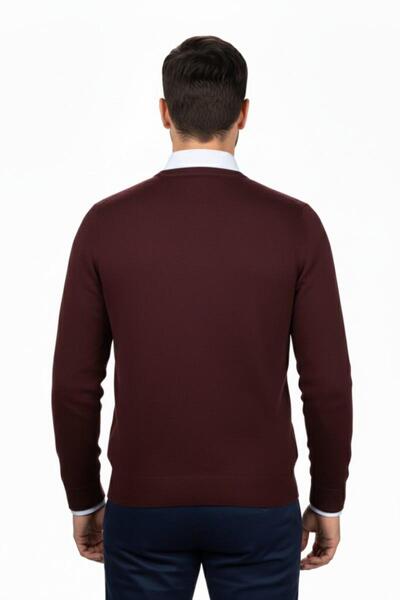 Çizgi Triko Ανδρικό πλεκτό πουλόβερ με λαιμόκοψη σε σχήμα V Ατσάλινο πλεκτό κλασικό καλούπι 4241D BGL-ST04849