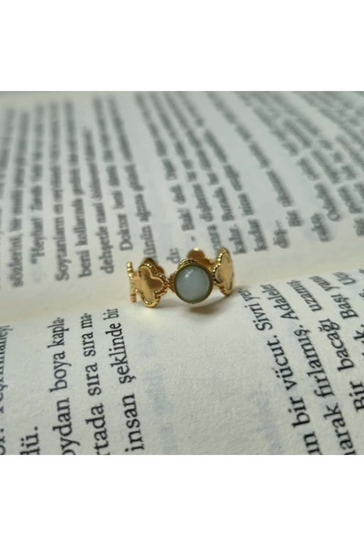 Haze Adjustable Tarnish Free Steel Ring Aqua 3