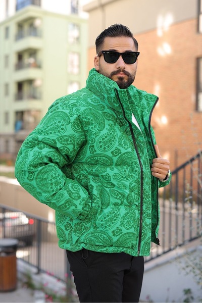 MİS MODA ΑΝΔΡΙΚΟ ΠΟΥΦΕΡΜΕΝΟ ΧΕΙΜΕΡΙΝΟ ΠΑΛΤΟ ΜΕ ΣΤΑΙΡΕΣ ΣΤΑΙΡΕΣ ΠΡΟΣΤΑΣΙΑΣ ΑΠΟ ΤΟ ΨΥΧΡΟ