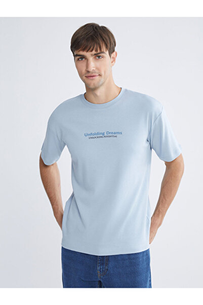 LC Waikiki Sparkling Choices from Shining Store | Crew Neck Printed Combed Cotton Men's Pajama Top