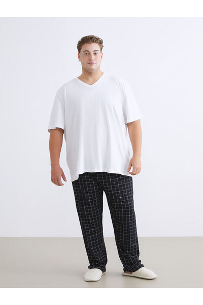 LC Waikiki Plus Size Standard Fit Plaid Men's Pajama Bottoms